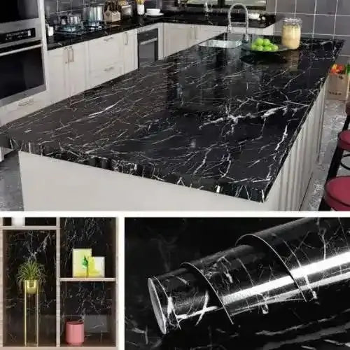 Black Marble Self Adhesive Luxurious Stickers: Step Into Unmatched Luxury