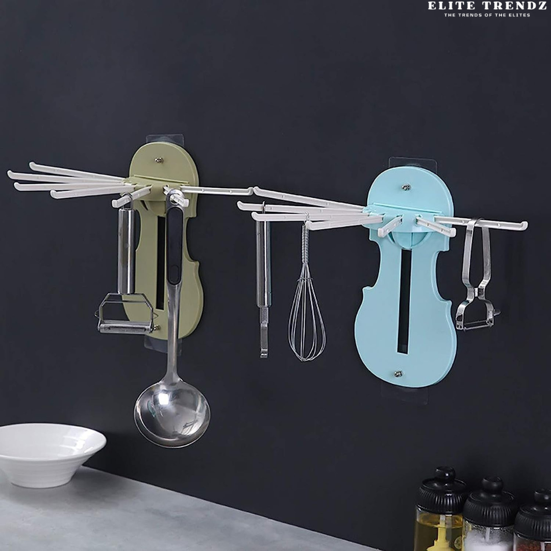 7-In-1 Self Adhesive Retractable Wall-Mounted Pull Type Hanger For Kitchen
