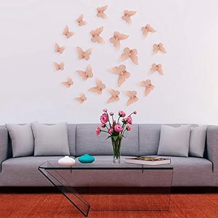 3D Butterfly Metallic Finish Luxurious Wall Stickers-Set of 12 Stickers: Your Secret Weapon for a Dazzling Home Interior