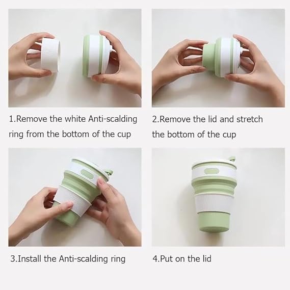 Foldable Pocket Sized Thermos Mug From Silicone: Keeps your beverage hot