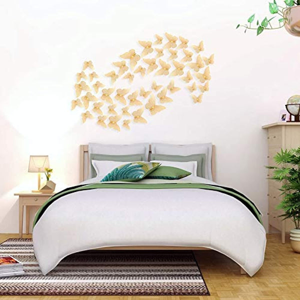 3D Butterfly Metallic Finish Luxurious Wall Stickers-Set of 12 Stickers: Your Secret Weapon for a Dazzling Home Interior