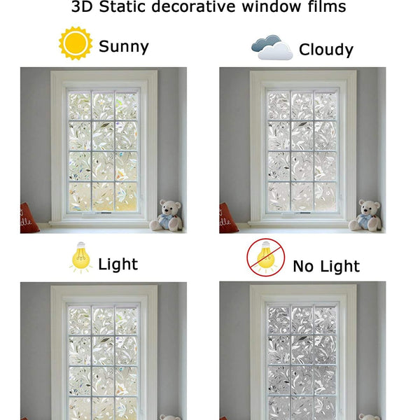 Decorative 3D Floral Window Sticker- Home Decor, Privacy,UV Protection, Heat Control: Discover the Secret to Stylish & Safe Living