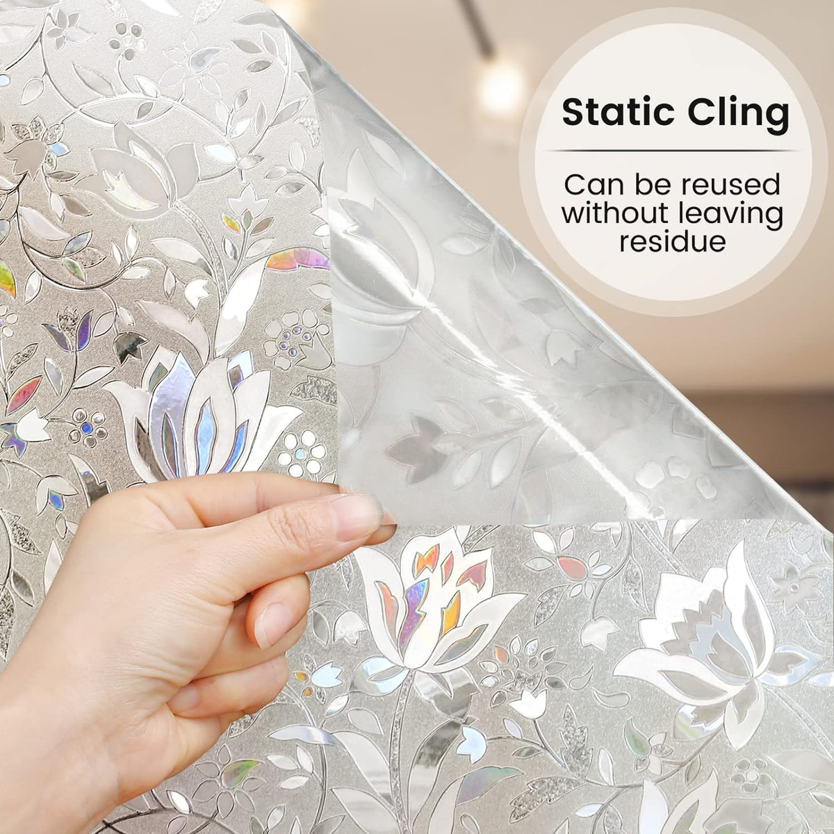 Decorative 3D Floral Window Sticker- Home Decor, Privacy,UV Protection, Heat Control: Discover the Secret to Stylish & Safe Living