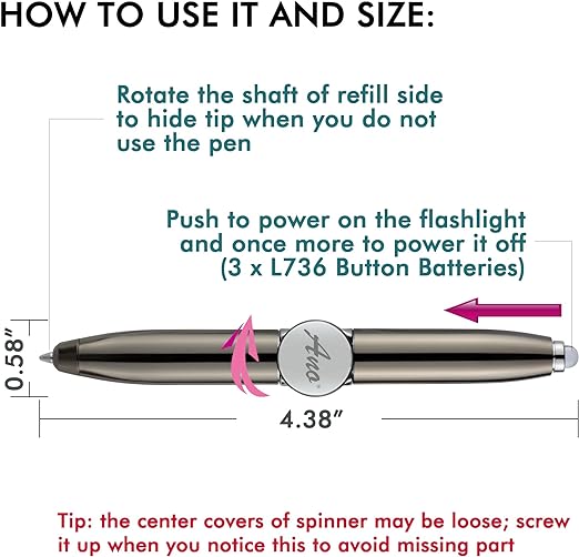 Metal LED Fidget Spinning Pen