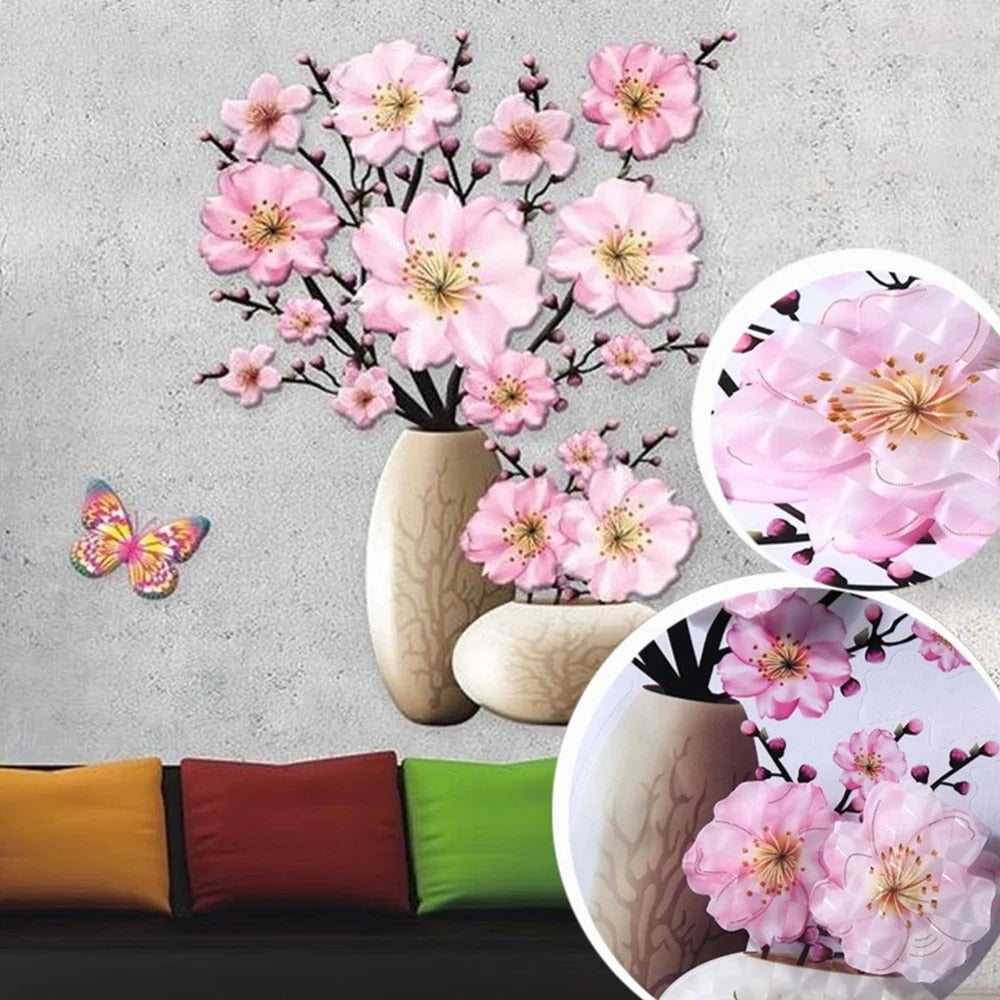 Imported 7D Flower Vase Wall Stickers🌺 : A Luxurious Bouquet of Style!- FREE Elite 3D Wall Decor Stickers
