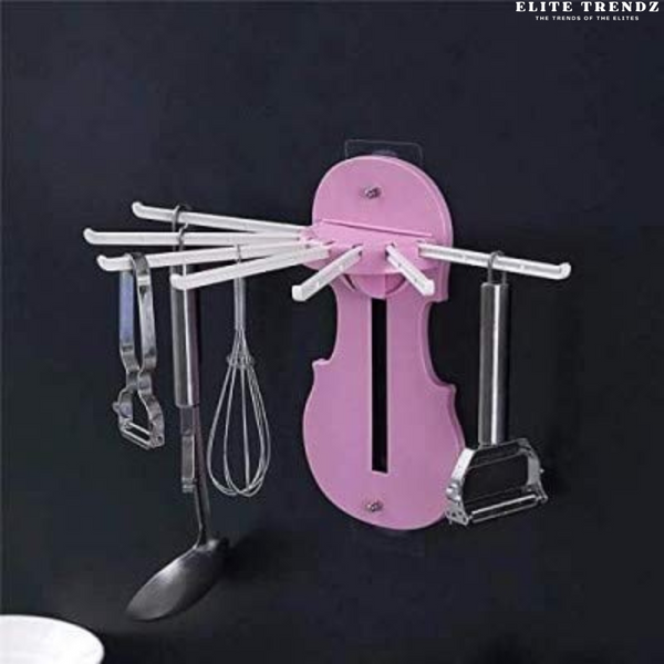 7-In-1 Self Adhesive Retractable Wall-Mounted Pull Type Hanger For Kitchen