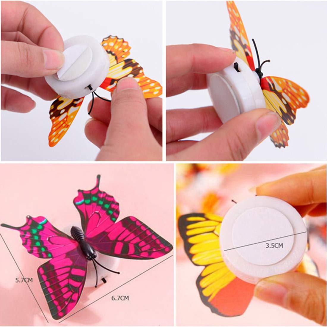 LED Plastic Night Lamp with Butterfly