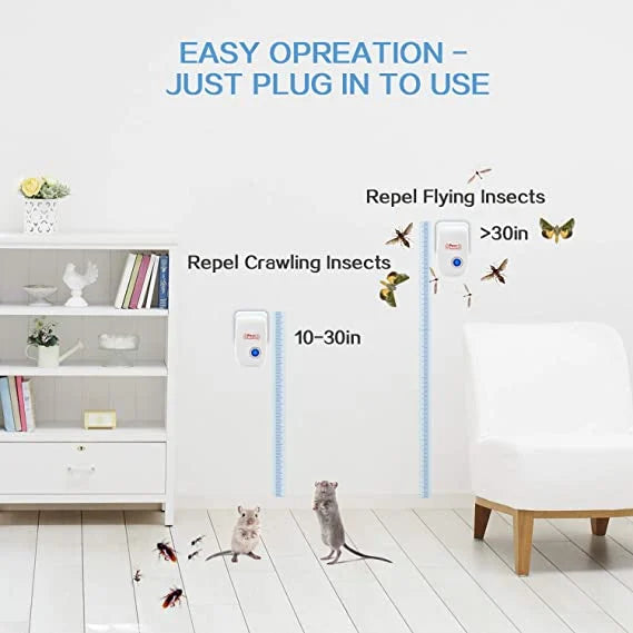 Ultrasonic Pest Repeller for Mosquito, Cockroaches, Rats, Ants, Lizards, Spiders, Etc: Keep Your Family Safe and Healthy BUY 1 GET 1 FREE